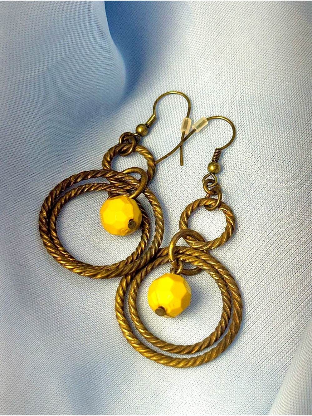 Simply Vera Vera Wang Bronze-Tone Double Hoop Earrings with Yellow Beads